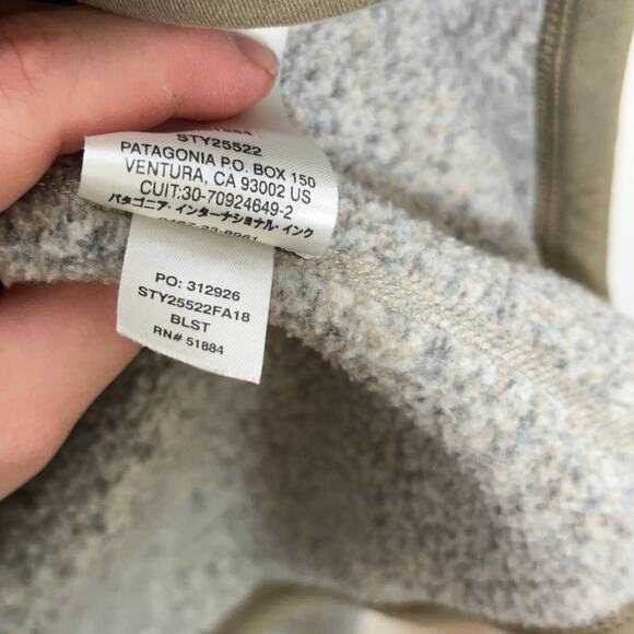 PATAGONIA Better Sweater 1/4 Zip Fleece Jacket Stonewash Tan Gray {103} - Picture 7 of 7